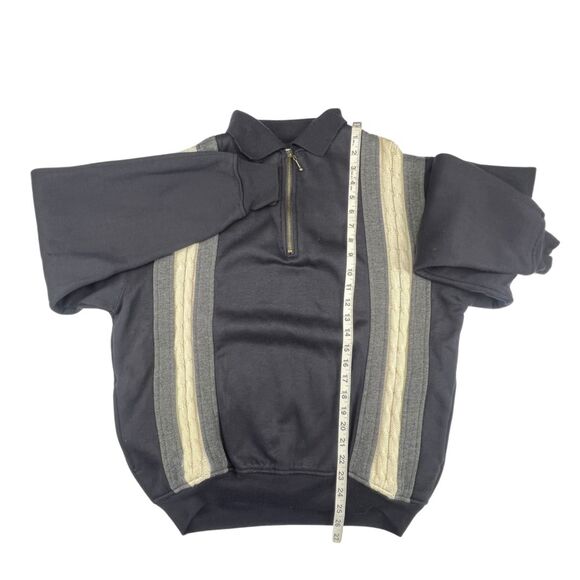 VTG Jacques Carpenter Sweater Large Textured Panel Quarter Zip Athletic Pullover - Picture 4 of 11